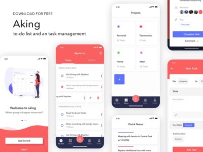 Aking to-do list 任务列表 app UI Kit  .sketch素材下载