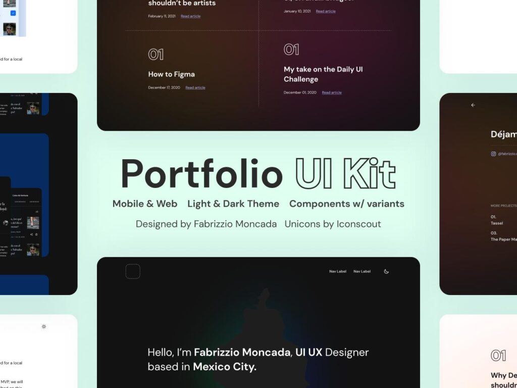 Portfolio ui kit .fig素材下载