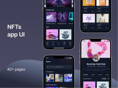暗调风格NFTs数字藏品app ui .fig素材下载