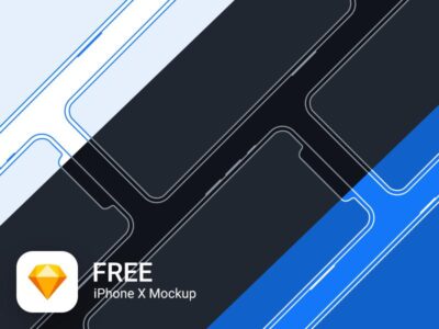 iPhone X Mockup 线型图 sketch素材下载