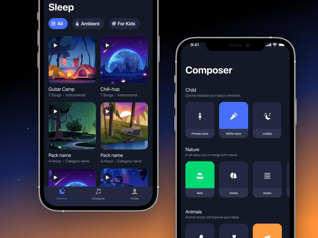 Sleep Sounds app ui .fig素材下载