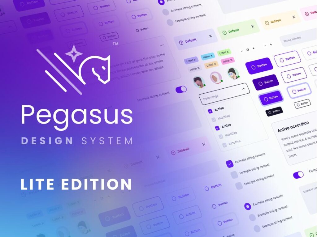 Pegasus Design System Lite 1.8 UI设计系统 .fig素材下载