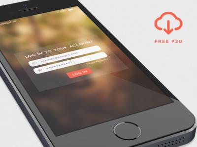 扁平化app登陆界面psd下载