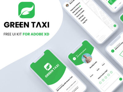 打车app ui 模板Green taxi .xd素材下载