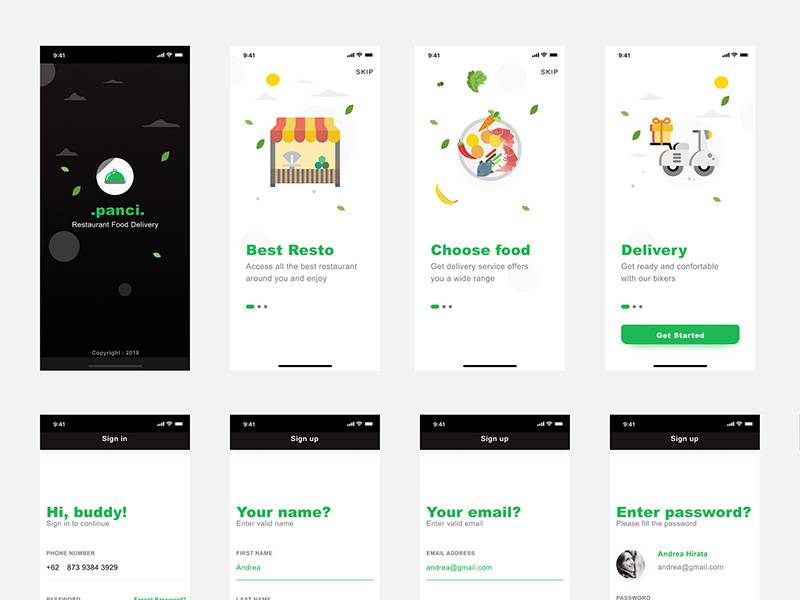 简单的外卖app panci （23个页面） ui .sketch素材下载