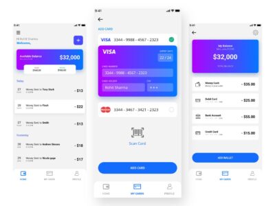 支付、钱包app ui .xd素材下载