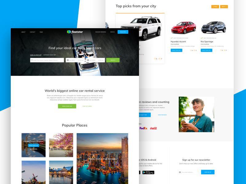 网站模板Fleetster .sketch素材下载