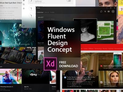 windows 系统界面UI 概念设计 .xd素材下载