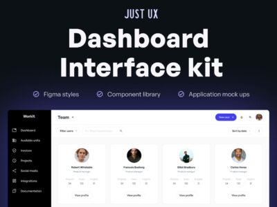 Dashboard UI Kit + Design System .fig素材下载