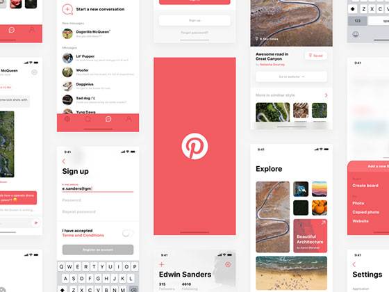 Pinterest iPhone X 概念设计sketch素材下载