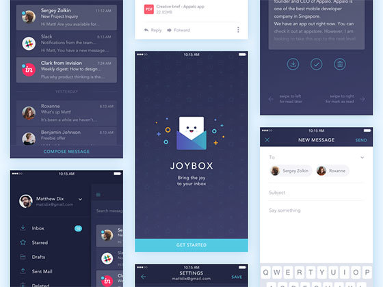 Joybox 邮箱app ui .sketch素材下载