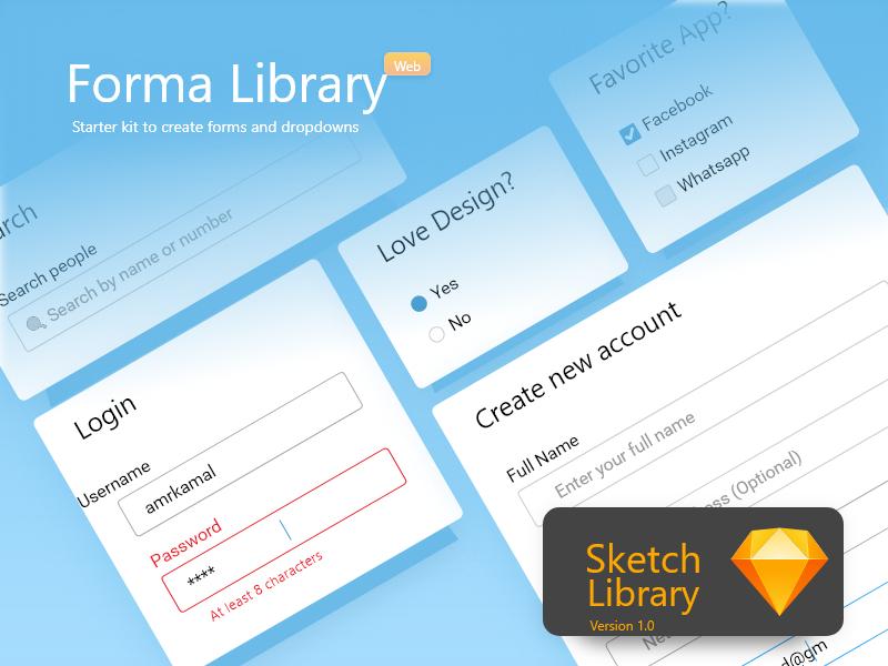 sketch表单组件库 Forma Library v1.0 .sketch素材下载