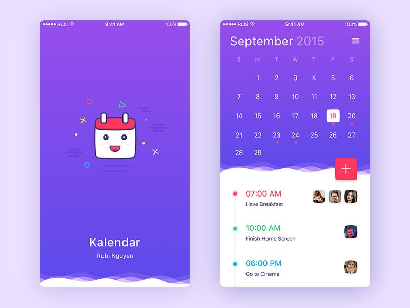 日历 app UI sketch下载