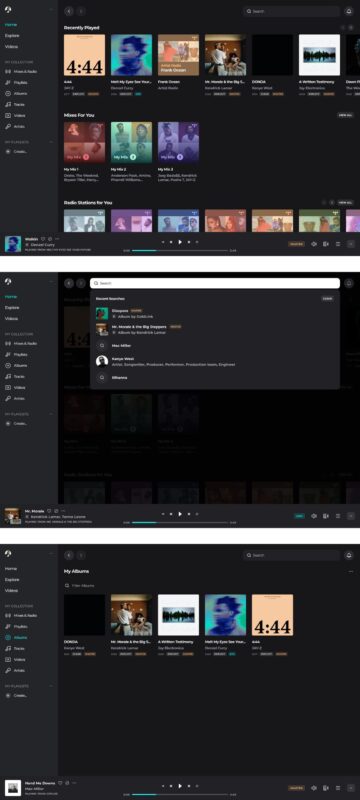 TIDAL 简洁UI设计系统 .fig素材下载