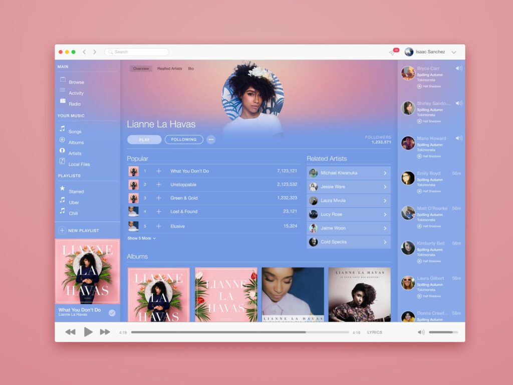 apple music ui 界面 .sketch素材下载