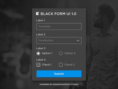 黑色风格表单UI psd下载