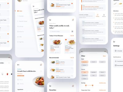 美食食谱app ui .xd素材下载