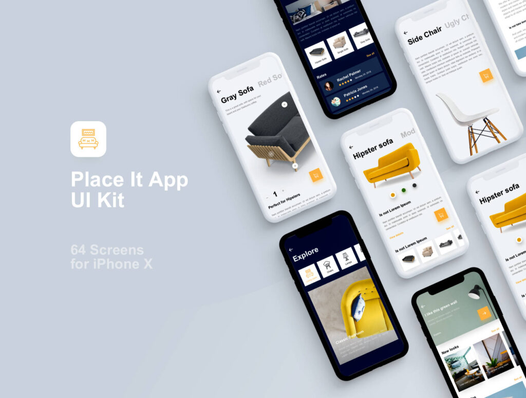 place it 家具UI kit .sketch素材下载