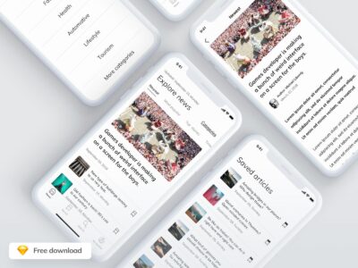 文章阅读app ui .sketch下载