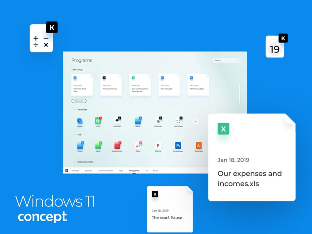 windows 11 GUI concept .fig素材下载