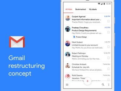 gmail ui concept .sketch 下载