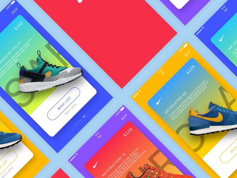 Nike app 广告卡片 ui .sketch素材下载