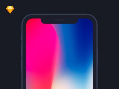 iPhone X Flat Mockup sketch下载