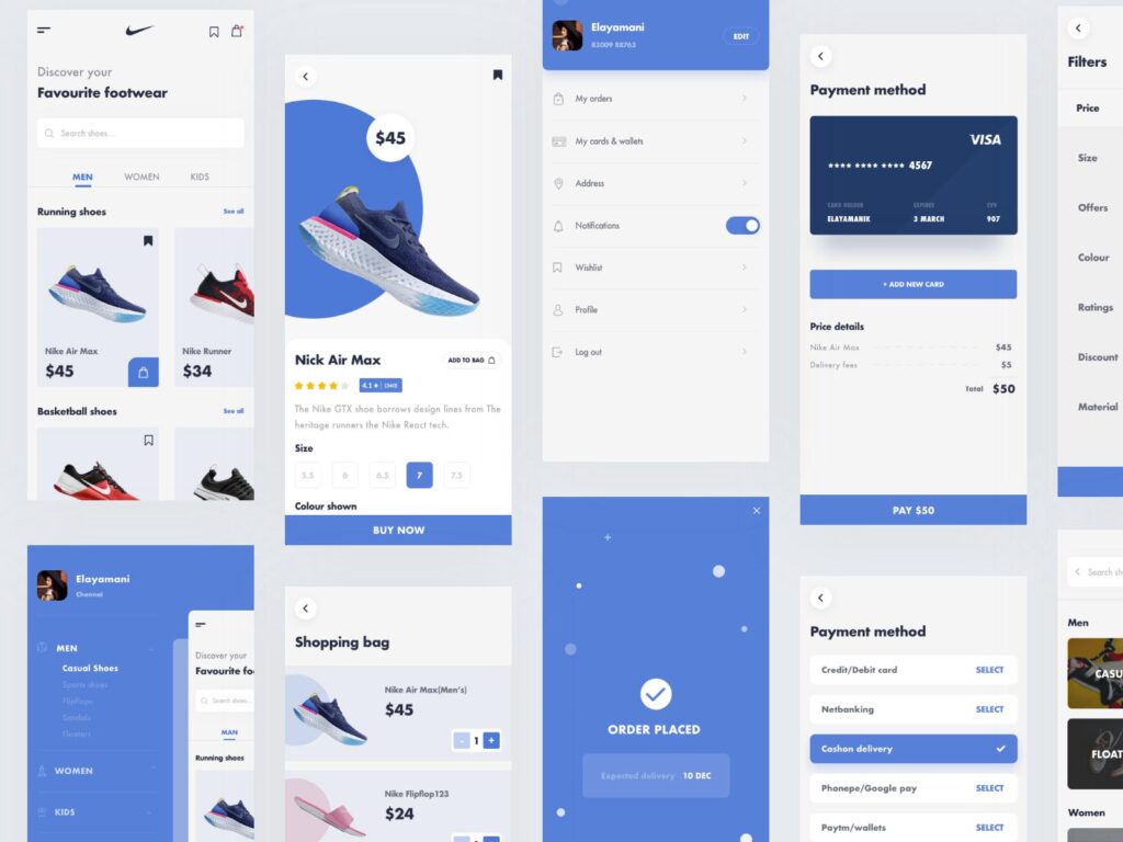 Nike app redesign concept .xd素材下载