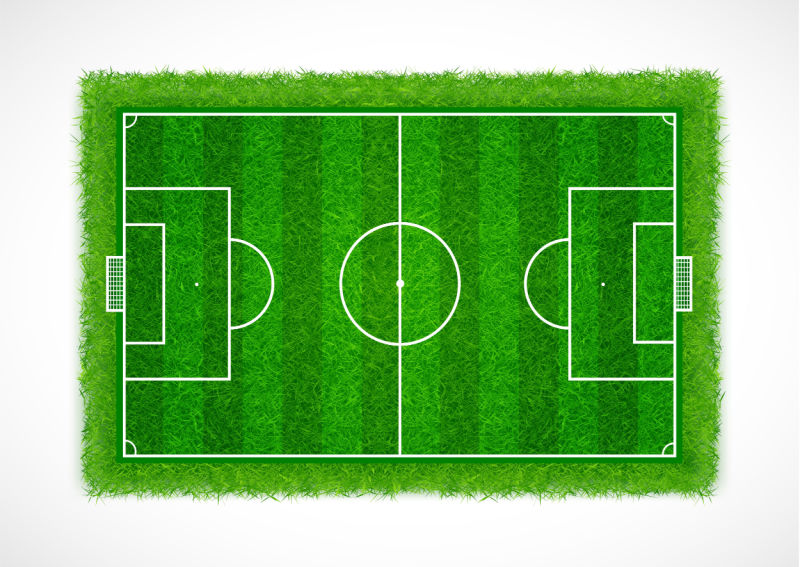 草地纹理的空足球场概念图 .eps素材下载