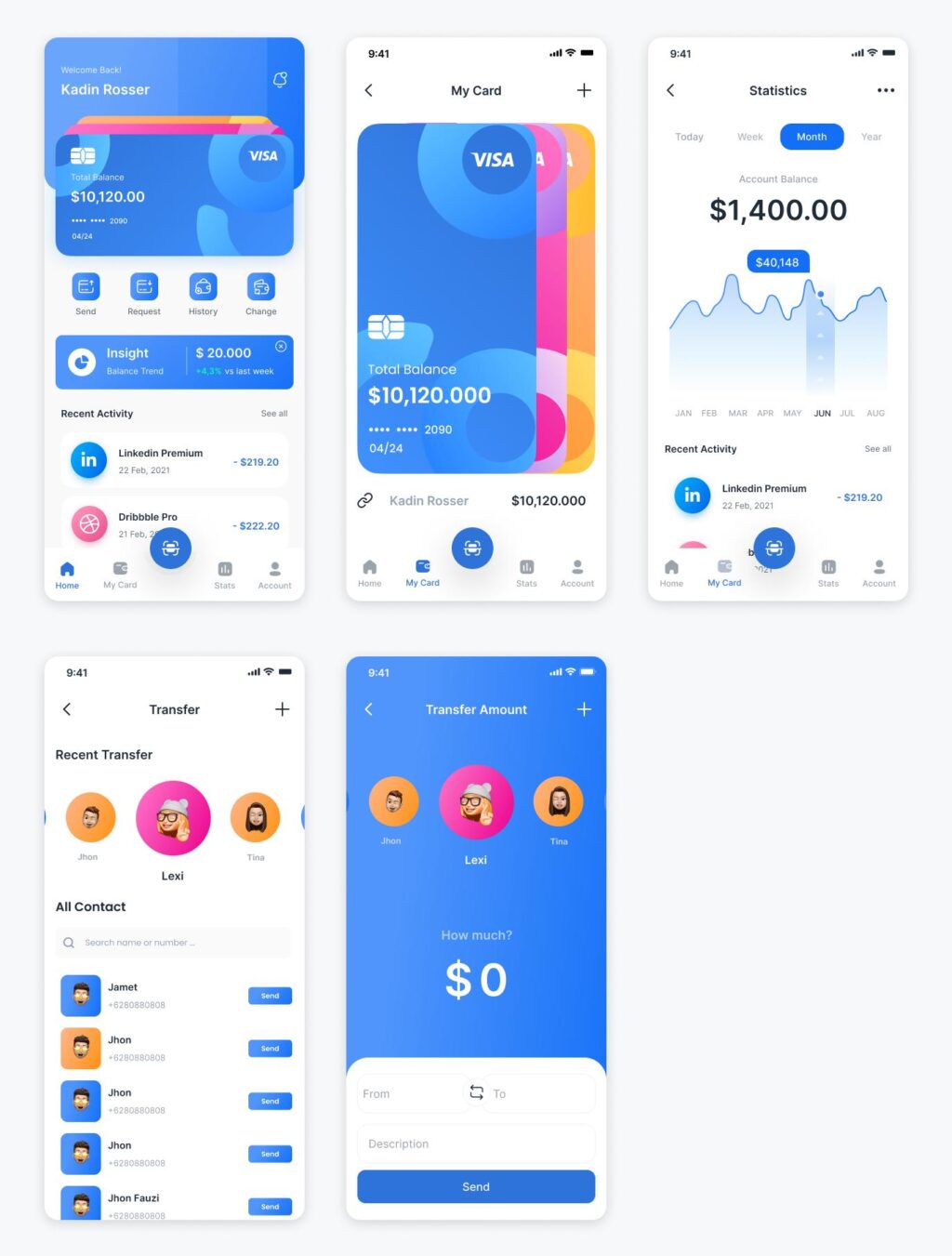 Willy   E-Wallet App UI .fig素材下载