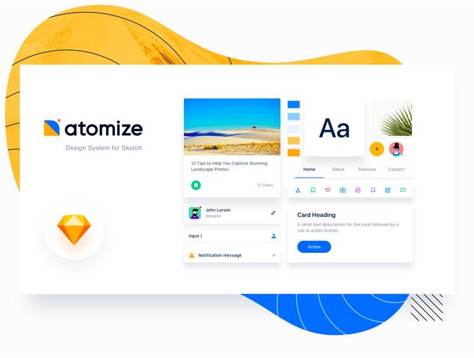 Atomize ui kit ui设计工具包 .sketch素材下载