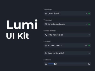 Lumi UI Kit 深色表单组件UI .fig素材下载