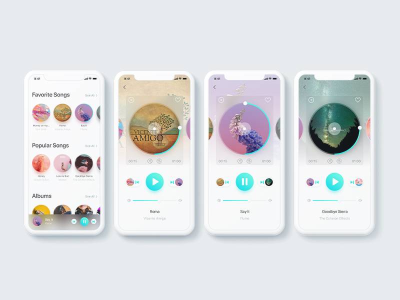 Music Player App ui .xd素材下载