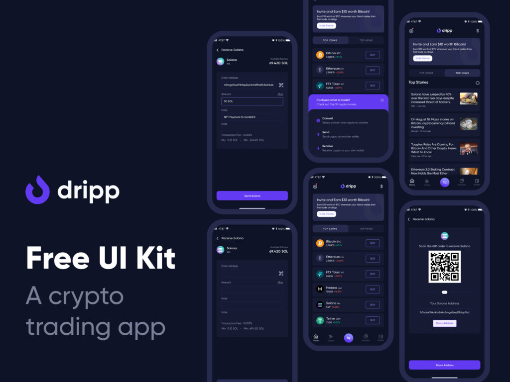 Dripp 数字货币交易app ui .fig素材下载