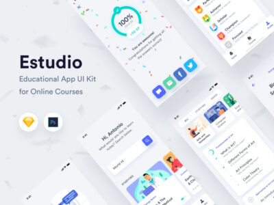 在线学习app ui Estudio .sketch .psd素材下载