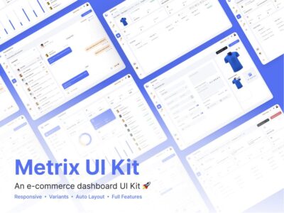 Metrix成套网站后台dashboard ui .fig素材下载