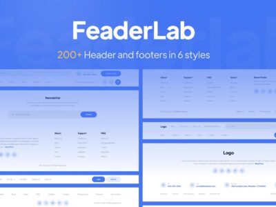 FeaderLab  200 + 网页导航、页脚设计模板 .fig素材下载