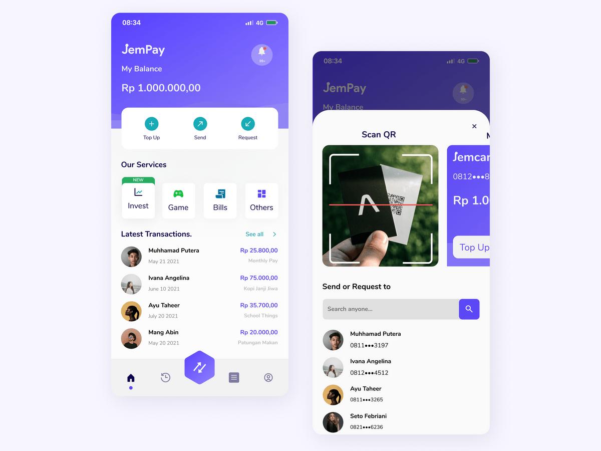 Jempay 钱包支付app ui .fig素材下载