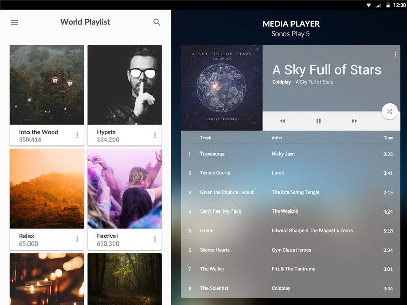 Material Media Player UI