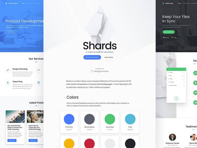 Shards bootstrap 4 模板 .sketch & .html下载