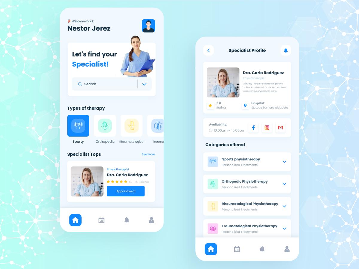 健康理疗app ui .xd素材下载