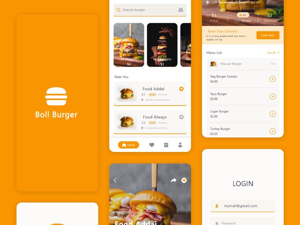 美食外卖APP ui .xd素材下载