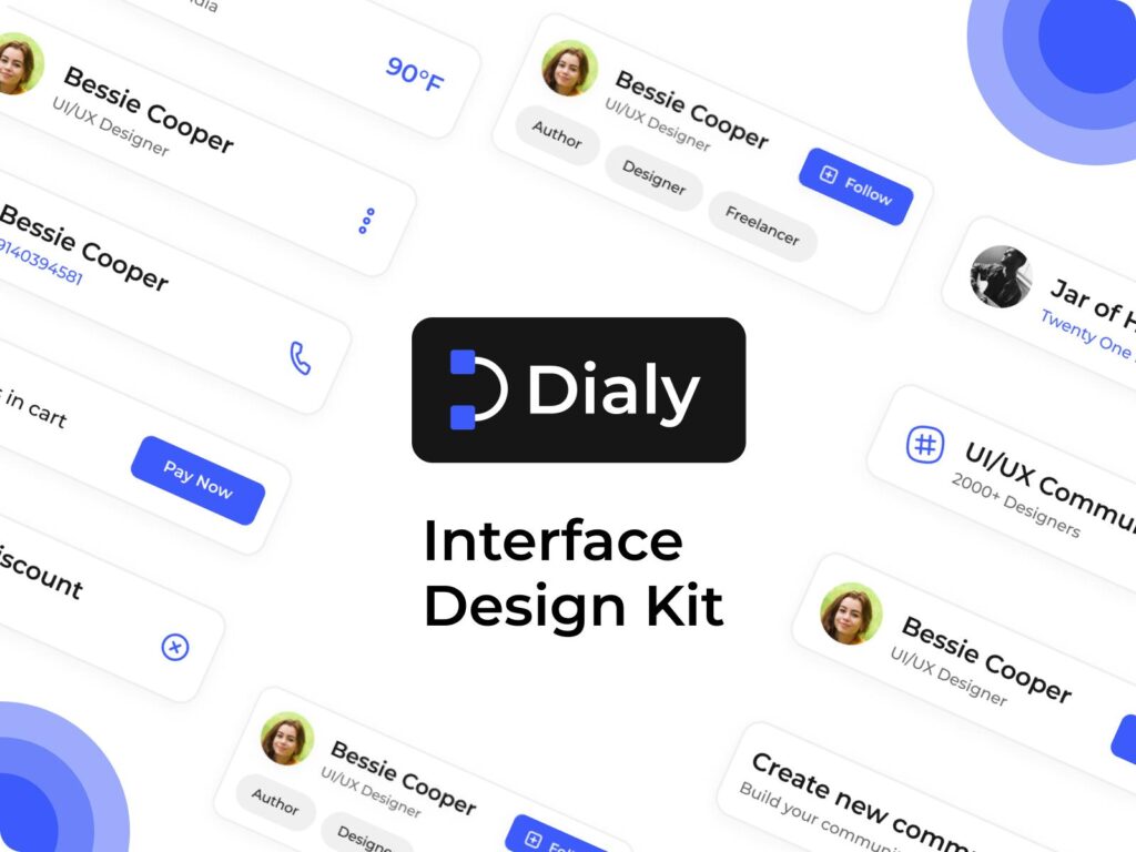 Dialy UI Kit app & web  设计组件包ui kit .fig素材下载