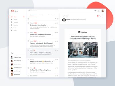 gmail ui redesign .sketch素材下载