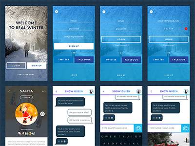 APP 冬季主题GUI psd下载