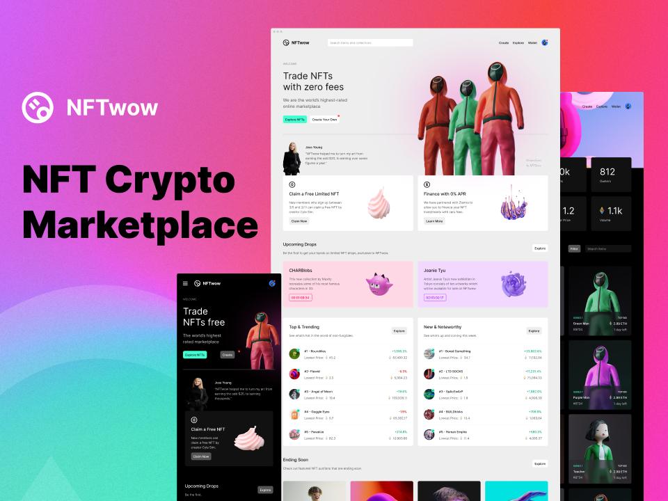 NFTwow NFT数字藏品交易平台 ui .fig素材下载