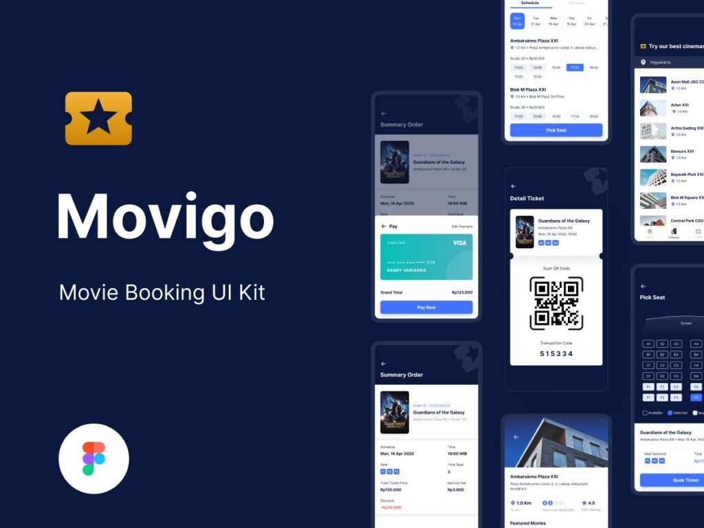 Movigo 电影购票app ui .fig素材下载