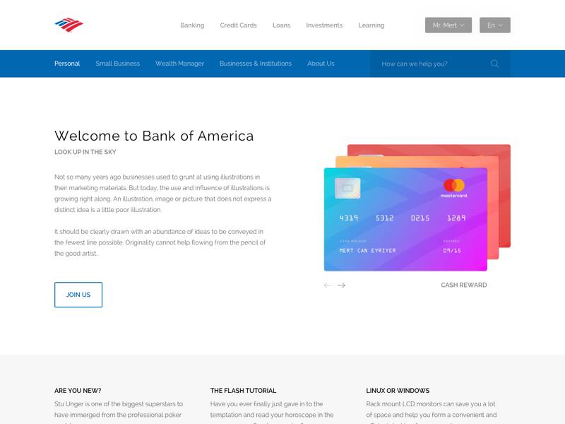 Bank of America Website Redesign