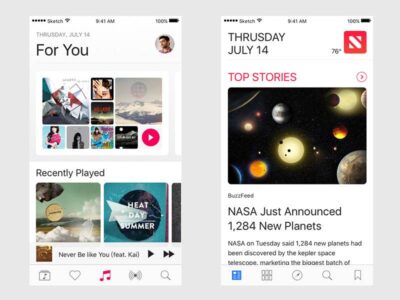 ios 10 music news  app sketch 素材下载