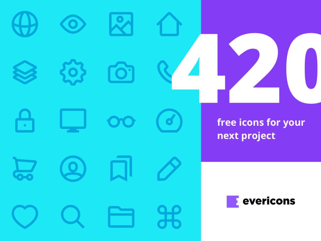 Evericons 420个实用图标 精品图标集 .svg .sketch下载